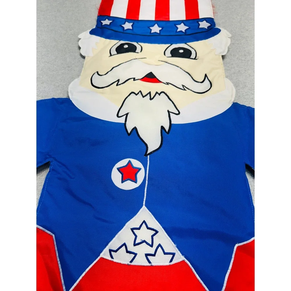 Vintage Style Uncle Sam Patriotic Hanging Decoration Red White Blue USA July 4th